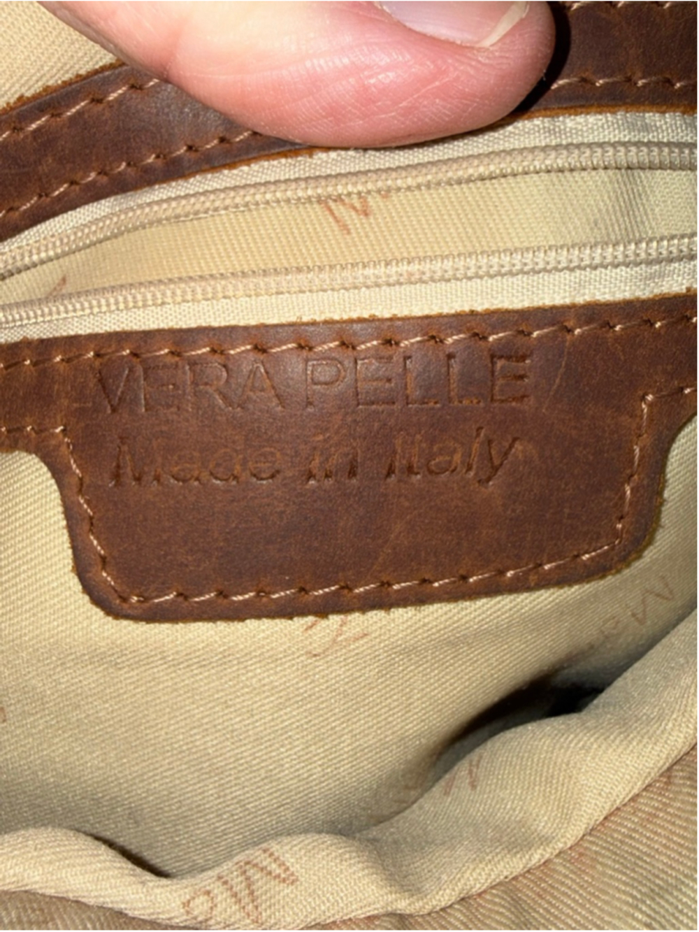Women's Vera Pelle Leaf Bags Brown Leather Crossbody Messenger Bag Purse 11x10x3 - Picture 16 of 16